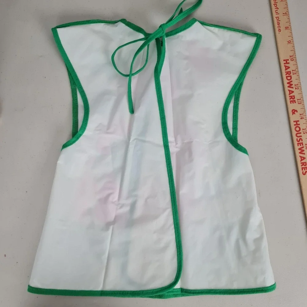 Vintage Barney Art Smock Bib Kids One Size Paint Apron Pocket Colorful 90s